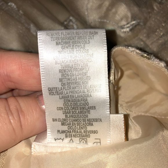 Sz 8 Jenny & Me Embroidered Floral Champagne Dress Flower Girl First Communion - Picture 15 of 15